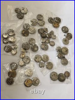 56x Swiss Watch Movements Lot AS FHF Ladies Gents Mixed Parts Repair Untested