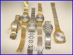 6 vintage led wristwatch as is for parts or repair gruen mercury & more