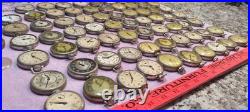 69 Vintage Colby Compensated Silver Mechanical Pocket Watches. Parts & Repair