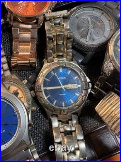 6lb Vintage/Now Parts Or Repair Men's Watch Lot Of 43 Fossil, Timex, Sharp, Lorus