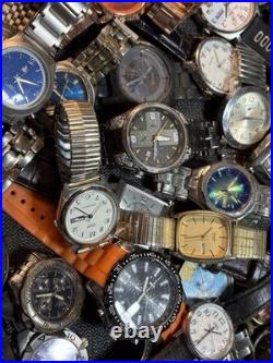 6lb Vintage/Now Parts Or Repair Men's Watch Lot Of 43 Fossil, Timex, Sharp, Lorus