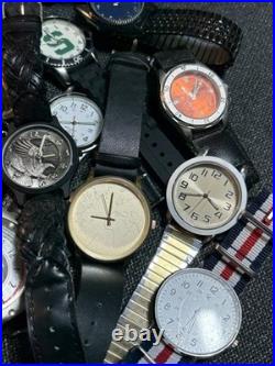 6lb Vintage/Now Parts Or Repair Men's Watch Lot Of 43 Fossil, Timex, Sharp, Lorus