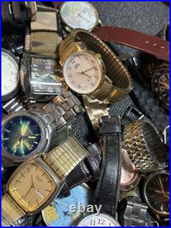 6lb Vintage/Now Parts Or Repair Men's Watch Lot Of 43 Fossil, Timex, Sharp, Lorus