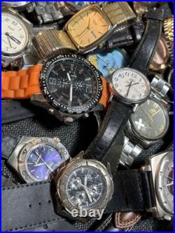 6lb Vintage/Now Parts Or Repair Men's Watch Lot Of 43 Fossil, Timex, Sharp, Lorus