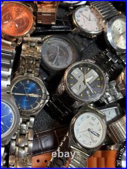 6lb Vintage/Now Parts Or Repair Men's Watch Lot Of 43 Fossil, Timex, Sharp, Lorus