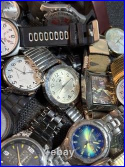 6lb Vintage/Now Parts Or Repair Men's Watch Lot Of 43 Fossil, Timex, Sharp, Lorus