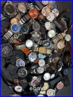 6lb Vintage/Now Parts Or Repair Men's Watch Lot Of 43 Fossil, Timex, Sharp, Lorus