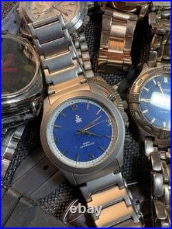6lb Vintage/Now Parts Or Repair Men's Watch Lot Of 43 Fossil, Timex, Sharp, Lorus