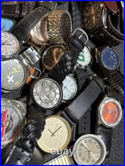 6lb Vintage/Now Parts Or Repair Men's Watch Lot Of 43 Fossil, Timex, Sharp, Lorus
