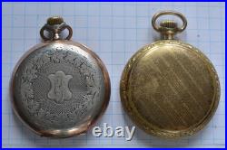 7-LOT Antique POCKET WATCH Swiss Manual Wind NICKEL CASES AS IS PARTS or REPAIR