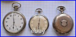 7-LOT Antique POCKET WATCH Swiss Manual Wind NICKEL CASES AS IS PARTS or REPAIR