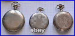 7-LOT Antique POCKET WATCH Swiss Manual Wind NICKEL CASES AS IS PARTS or REPAIR