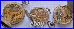 7-LOT Antique POCKET WATCH Swiss Manual Wind NICKEL CASES AS IS PARTS or REPAIR