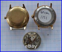 7-LOT GRUEN ROUND Men Swiss Wristwatch For Parts or Repair