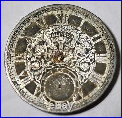 A. Lincoln Illinois Pocket Watch Movement Adjust 5 Positions 4 Parts/repairs #w77