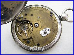 Antique 14s American Watch Co 11j Coin Silver Hunter Pocket Watch Parts Repair