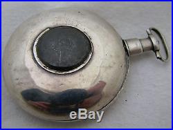 Antique Ellery Redruth Coin Silver Key Wind Fusee Pocket Watch Parts Repair