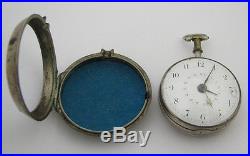 Antique Jackson London Coin Silver Key Wind Fusee Pocket Watch Parts Repair