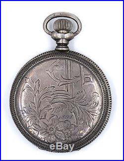 ANTIQUE LATE 1800s E HOWARD CO POCKET WATCH COIN SILVER CASE FOR PARTS/REPAIR