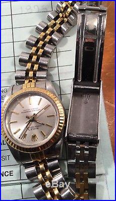 AS IS Genuine Rolex Oyster 1980's Ladies 18K Yellow Gold Watch Parts Repair Real