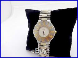 Authentic Muste De Cartier 21 Stainless Steel Quartz Wristwatch, For Parts/repair