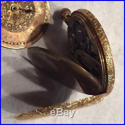 Antique 18 Kt Yellow Gold Case J W Benson Pocket watch Repurpose Repair Parts