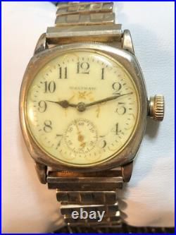 Antique 1903 Waltham Mechanical Watch Hand Painted Porcelain Dial Parts/Repair