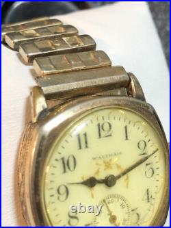 Antique 1903 Waltham Mechanical Watch Hand Painted Porcelain Dial Parts/Repair