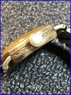 Antique 1903 Waltham Mechanical Watch Hand Painted Porcelain Dial Parts/Repair