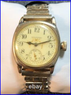 Antique 1903 Waltham Mechanical Watch Hand Painted Porcelain Dial Parts/Repair