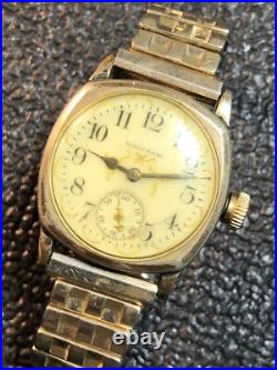 Antique 1903 Waltham Mechanical Watch Hand Painted Porcelain Dial Parts/Repair