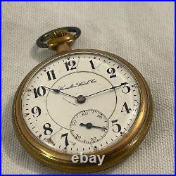 Antique 21 Jewels Hamilton Watch Company Railroad Pocket Watch for Parts/Repair