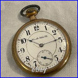 Antique 21 Jewels Hamilton Watch Company Railroad Pocket Watch for Parts/Repair