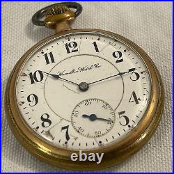 Antique 21 Jewels Hamilton Watch Company Railroad Pocket Watch for Parts/Repair