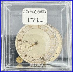 Antique 38mm Concord Mechanical Pocket Watch Movement Swiss Made for Repair