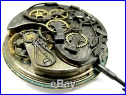 Antique 42.4mm Swiss OMEGA CHRONOGRAPH 1/5 Sec Pocket Watch Movement Runs REPAIR