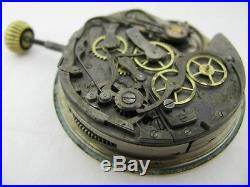 Antique 42.4mm Swiss OMEGA CHRONOGRAPH 1/5 Sec Pocket Watch Movement Runs REPAIR