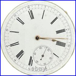 Antique 44mm Chronograph Pocket Watch Movement Swiss High Grade for Repair Antique 44mm Chronograph Pocket Watch Movement Swiss High Grade for Repair