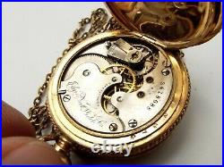 Antique Elgin Pocket Watch Jewel Hunter Case Part Repair 14K Gold Filled + Fob