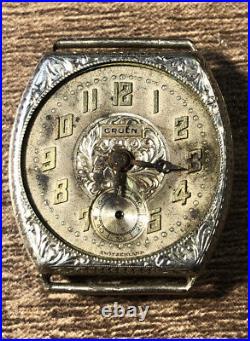 Antique Gruen Ladies Watch 14k Gold Reinforced, Wadsworth Case, Parts/Repair