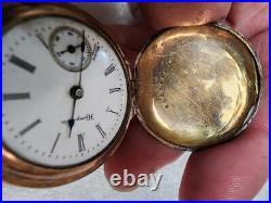 Antique Hampton Dueber Pocket Watch Brass Floral 5891374 Parts Repair