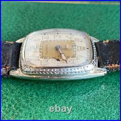 Antique Illinois Marquis White Gold Filled Project Wristwatch PARTS / REPAIR