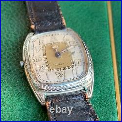 Antique Illinois Marquis White Gold Filled Project Wristwatch PARTS / REPAIR