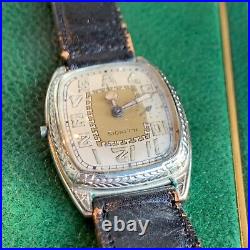 Antique Illinois Marquis White Gold Filled Project Wristwatch PARTS / REPAIR