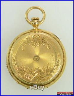Antique Jules Vernot 18K Gold Hunter's Case KW Pocket Watch 67.1g For Repair S1X