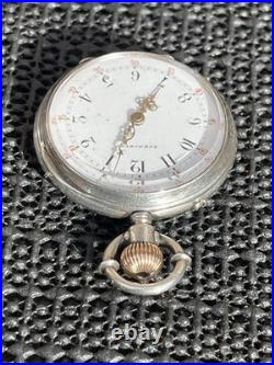 Antique Longines Pocket Watch 8j 35mm Silver Embossed Case 44681 Parts Repair Antique Longines Pocket Watch 8j 35mm Silver Embossed Case 44681 Parts Repair