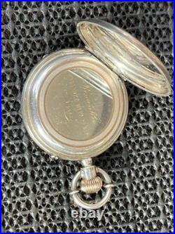 Antique Longines Pocket Watch 8j 35mm Silver Embossed Case 44681 Parts Repair