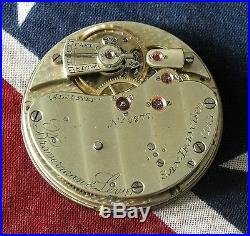Antique Pocket Watch Movement Braverman & Levy San Francisco for Parts-Repair