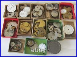 Antique Pocket Watch Movement Face Dial Parts Repair Watchmaker Estate Lot