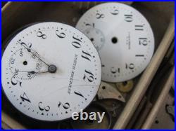 Antique Pocket Watch Movement Face Dial Parts Repair Watchmaker Estate Lot